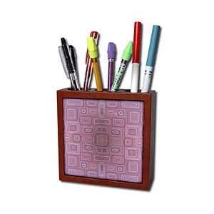 Florene Geometric   Square Me Pink   Tile Pen Holders 5 inch tile pen 