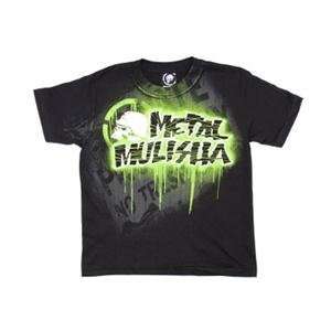 Metal Mulisha Youth Stomping Ground T Shirt   Small/Black/Green