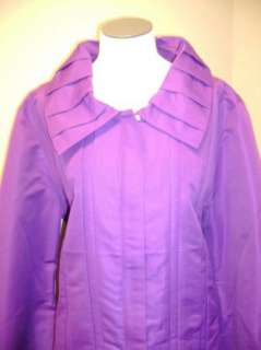 Dennis Basso Water Resistant Zip Front Jacket w/Tuck L  