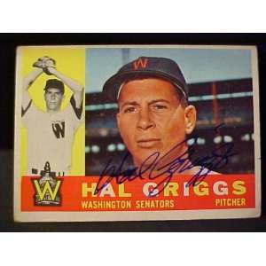  Hal Griggs Washington Senators #244 1960 Topps Autographed 
