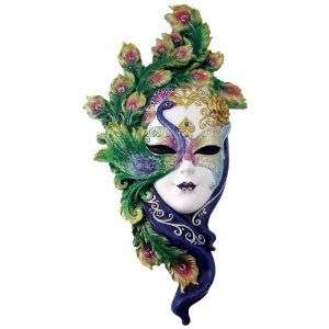 Art Deco Lady Peacock Venetian Mask Wall Decor   MINT  