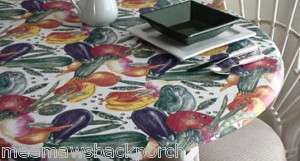 Vegetable Oval or Round Vinyl Fitted Dining Tablecloth Patio Picnic 