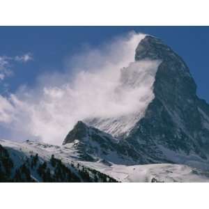  Snow Blows off of the Matterhorn Above Zermatt Premium 