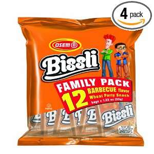 Osem Multi Pack Bissli Snacks, Barbecue Flavor, 14.8 Ounce Bags (Pack 