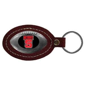  NC State Leather Football Key Tag