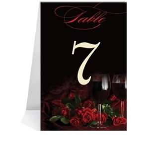   Table Number Cards   Red Roses & Red Wine #1 Thru #27
