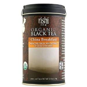 Rishi Tea Organic Black Tea, China Breakfast, Loose Leaf, 2.8 oz Tins 