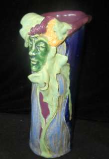   art pottery face abstract glazed vase pot American forest Nymph  