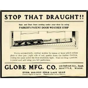  1904 Ad Globe Door Weather Strip Seattle Rubber Parkers 