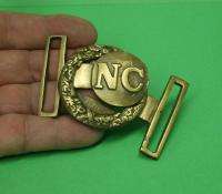 Confederate 2 piece  NC North Carolina Brass Buckle  