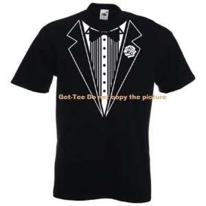  Tuxedo T shirt Wedding Groom Tie Shirt Prom Tee Size XXL 