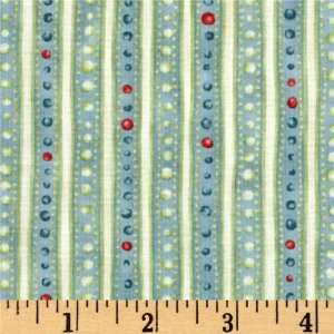 44 Wide Jingle All the Way Ornament Stripe Light Blue Fabric By The 