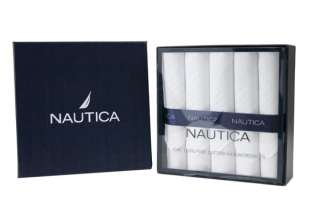 Nautica Mens Handkerchiefs 100% Cotton Set of 5 Hankys  