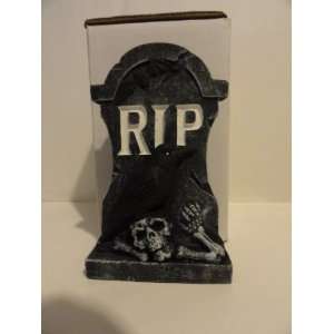 Spooky Halloween Cement Raven RIP Tombstone