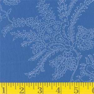  56 Wide Slinky Magli Flower Blue Fabric By The Yard 