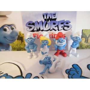  Smurf Movie Figure Set and Fun Jumbo Stickers Everything 