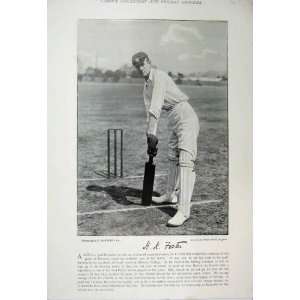 1895 Photograph Cricket Sport Foster Druce Batsman