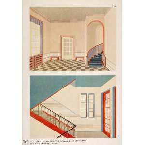  1930 Art Deco Interior Design Halls Stairwell Print 