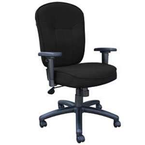  Boss Mid Back Black Fabric Task Chair With Wild Arms
