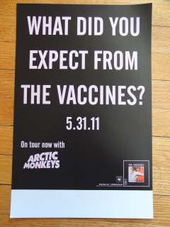 THE VACCINES / ARCTIC MONKEYS Promotional tour POSTER collectible 11 x 