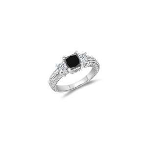  1.00 1.50 Cts Black Diamond & 0.49 Cts White Diamond Ring 