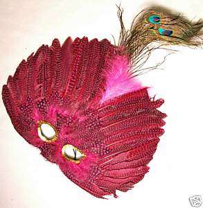 Anastasia Hot Pink Feather Mardi Gras Ball Party Mask  