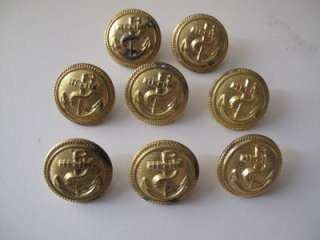 GREECE NAVY MILITARY UNIFORM 8 OLD BUTTONS ANCHOR  