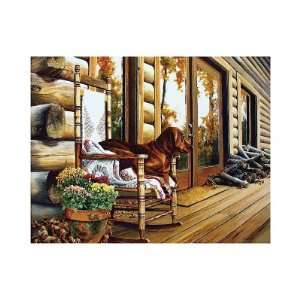  The Back Porch Rocker Giclee Poster Print by Linda Daniels 