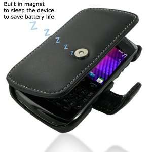   Black Leather Book Case Cover for Blackberry Curve 9350 9360 9370