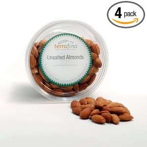 Terrafina Almonds, Roasted Unsalted, 9 Ounce Tub (Pack of 4)  