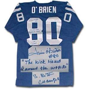  Jim OBrien Baltimore Colts Autographed Throwback Jersey 