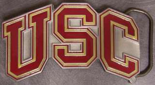 NCAA Pewter Belt Buckle USC Trojans U S C NEW  