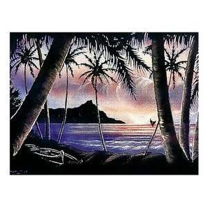  Hawaii Poster Outrigger Canoe 12 inch by 18 inch