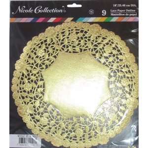  Doilies & Cardboard Trays  10 Lace Paper Doilies   Gold 