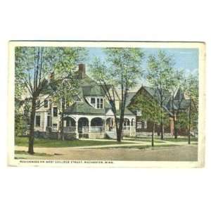  Residence on West College Rochester MN Postcard 1920s 