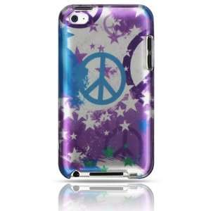  iPod Touch 4G Graphic Case   Purple with Star and Peace (Free 