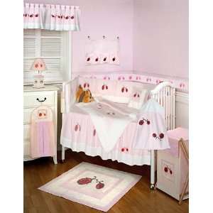   Pink Ladybug Designer 9pc Unique Baby Bed Crib Set