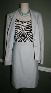Ann Taylor Powder Blue Cotton Summer Skirt Suit SZ 10  