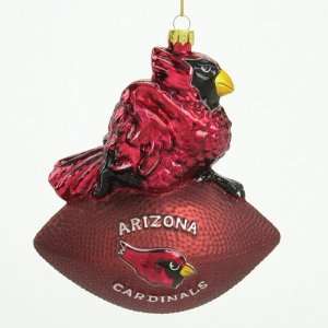   Cardinals NFL Glass Mascot Football Ornament (6) 