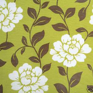 Cotton Covering Upholstery Fabric Vintage Floral Green  