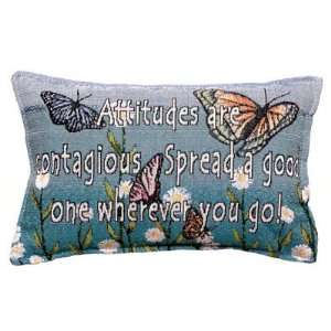 Set Of 2 Attitudes Are Contagious Decorative Throw Pillows 9 x 12