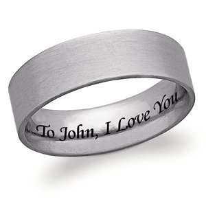    Mens Stainless Steel Engraved Message Ring, Size 16 Jewelry