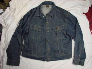   Made Denim Lee Sanforized Jacket Lg USA Indigo 60s 70s 101 J Unwashed