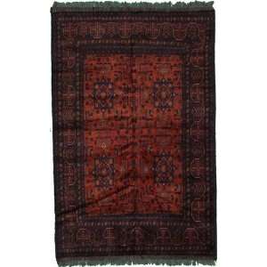 43 x 66 Rust Red Hand Knotted Wool Afghan Rug Furniture 