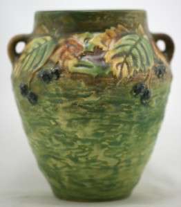 ROSEVILLE BLACKBERRY 6 VASE #371 6 BEAUTIFUL MOLD & COLOR  