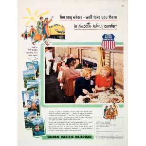  1952 Ad Union Pacific Railroad Train Travel Booklet Dining 