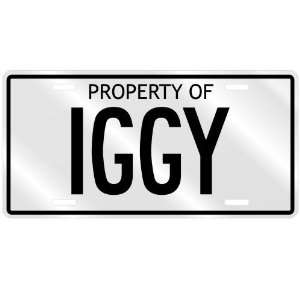 PROPERTY OF IGGY LICENSE PLATE SING NAME 