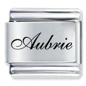   Script Font Name Aubrie Gift Laser Italian Charm Pugster Jewelry
