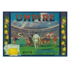  Umpire Lemon Label   Claremont, CA Premium Poster Print 