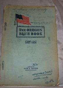 VINTAGE ~ THE OREGON BLUE BOOK 1925 1926 Official Ref  